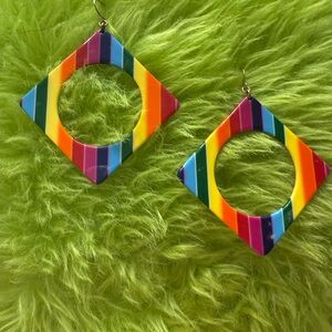 Colorful Striped Hoop Earrings
